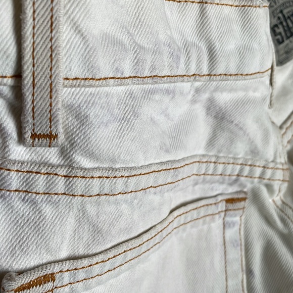 Vintage Levis 630 Silver Tab Frayed High Rise Bleached White Jean Short sz 11/12 - Picture 5 of 10
